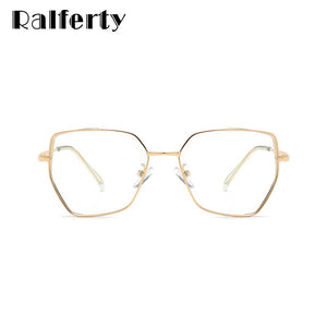 Ralferty Trendy Blue Light Glasses Women  Crystal Irregular Decorative No Diopter Frames For Optical Lenses Woman D16008