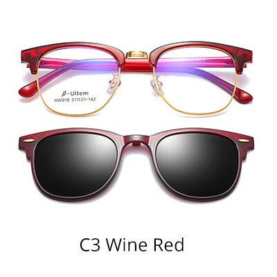 Ralferty Ultra-light Ultem Magnetic Sunglasses Sun Shade Car Polarized Clip On Sun Glasses 2 In 1 Prescription Sunglasses Z918