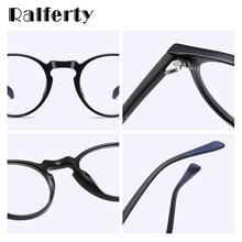 Load image into Gallery viewer, Ralferty Vintage Round Glasses Men Women Ultralight TR90 Anti Blue Light Blocking Glasses Male Eyeglass Frame Optic Myopia D2320