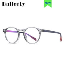 Load image into Gallery viewer, Ralferty Vintage Round Glasses Men Women Ultralight TR90 Anti Blue Light Blocking Glasses Male Eyeglass Frame Optic Myopia D2320