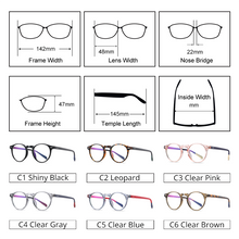 Load image into Gallery viewer, Ralferty Vintage Round Glasses Men Women Ultralight TR90 Anti Blue Light Blocking Glasses Male Eyeglass Frame Optic Myopia D2320