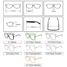Load image into Gallery viewer, Ralferty Women&#39;s Eye Glasses Frame Oversized Big Square Female Clear Transparent Glasses Optical Lens Frames No Diopter D8831