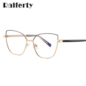 Ralferty Women's Glasses Anti Blue Computer Glasses Retro Cat Eye Frame For Myopia Prescription Glasses Eyeglasses oculos