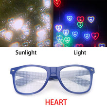 Load image into Gallery viewer, Rave Heart Light Glasses Heart Shaped Special Effect EDM Festival Light Changing Eyewear Rainbow Kaleidoscope  Rave Sunglasses