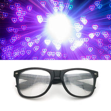 Load image into Gallery viewer, Rave Heart Light Glasses Heart Shaped Special Effect EDM Festival Light Changing Eyewear Rainbow Kaleidoscope  Rave Sunglasses