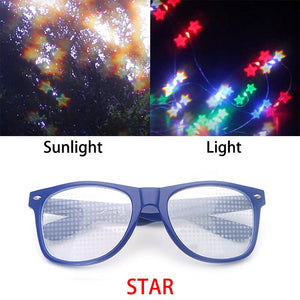 Rave Heart Light Glasses Heart Shaped Special Effect EDM Festival Light Changing Eyewear Rainbow Kaleidoscope  Rave Sunglasses