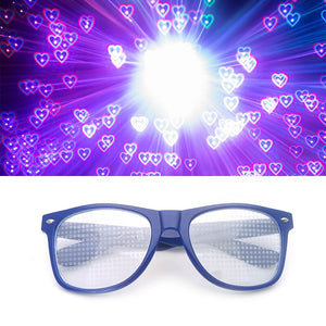 Rave Heart Light Glasses Heart Shaped Special Effect EDM Festival Light Changing Eyewear Rainbow Kaleidoscope  Rave Sunglasses