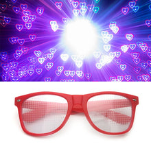 Load image into Gallery viewer, Rave Heart Light Glasses Heart Shaped Special Effect EDM Festival Light Changing Eyewear Rainbow Kaleidoscope  Rave Sunglasses