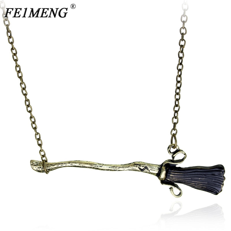 Ravenclaw Perak Broomstick Firebolt Necklace Death Of The Holy Vessels Of The Magic Broom Pendant Necklaces For Women And Men