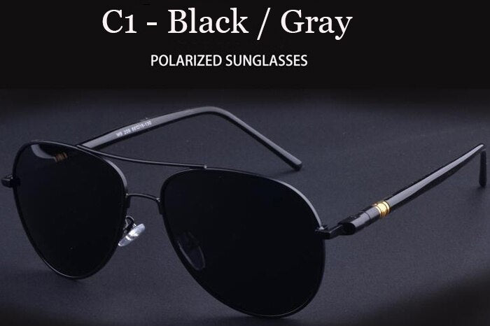 Ray Beim Brand Quality Spring Leg Alloy Men Sunglasses Polarized Lens Brand Design Pilot Male Sun Glasses Driving Eyewear