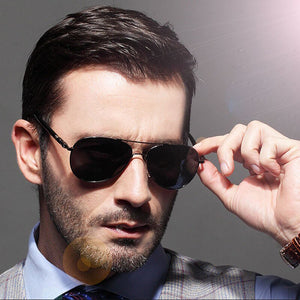 Ray Beim Brand Quality Spring Leg Alloy Men Sunglasses Polarized Lens Brand Design Pilot Male Sun Glasses Driving Eyewear