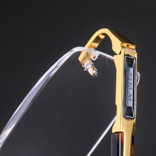 Load image into Gallery viewer, Reading Glasses Man Natural Crystal Reflected Stone Glass Lens Presbyopia Acetate Glasses Frame Woman Rimless Eyeglasses