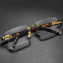 Load image into Gallery viewer, Reading Glasses Man Natural Crystal Reflected Stone Glass Lens Presbyopia Acetate Glasses Frame Woman Rimless Eyeglasses