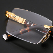 Load image into Gallery viewer, Reading Glasses Man Natural Crystal Reflected Stone Glass Lens Presbyopia Acetate Glasses Frame Woman Rimless Eyeglasses