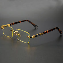 Load image into Gallery viewer, Reading Glasses Man Natural Crystal Reflected Stone Glass Lens Presbyopia Acetate Glasses Frame Woman Rimless Eyeglasses