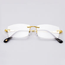 Load image into Gallery viewer, Reading Glasses Man Natural Crystal Stone Glass Lens Hyperopia Woman  Rimless Presbyopia Eyeglasses +1.0 4.5 +5.0 5.5 +6.0