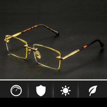 Load image into Gallery viewer, Reading Glasses Man Natural Crystal Stone Lens Acetate Eyeglasses Frame Woman  Brand Rimless Glass Presbyopia