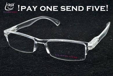 Reading Glasses Men Five Pairs Spring Leg Strachable Plexi Transparent Reading Glasses +1 +1.5 +2 +2.5 +3 +3.5 +4