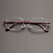 Load image into Gallery viewer, Reading Glasses Woman Natural Crystal Stone Glass Lens Hyperopia Female  Rimless Presbyopia Eyeglasses +1.0  2.0 3.0 +4.0