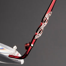 Load image into Gallery viewer, Reading Glasses Woman Natural Crystal Stone Glass Lens Hyperopia Female  Rimless Presbyopia Eyeglasses +1.0  2.0 3.0 +4.0