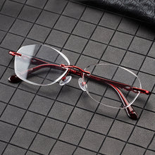 Load image into Gallery viewer, Reading Glasses Woman Natural Crystal Stone Glass Lens Hyperopia Female  Rimless Presbyopia Eyeglasses +1.0  2.0 3.0 +4.0