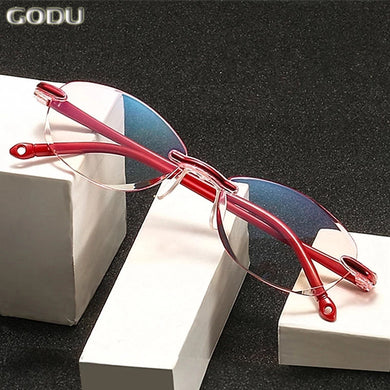 Reading GlassesRimless Eyeglasses Frame Men Ultralight  Anti Blue Radiation Computer Presbyopia Readers Spectacleso Reader Glass