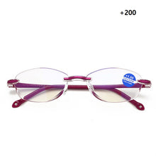 Load image into Gallery viewer, Reading GlassesRimless Eyeglasses Frame Men Ultralight  Anti Blue Radiation Computer Presbyopia Readers Spectacleso Reader Glass