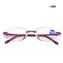 Load image into Gallery viewer, Reading GlassesRimless Eyeglasses Frame Men Ultralight  Anti Blue Radiation Computer Presbyopia Readers Spectacleso Reader Glass