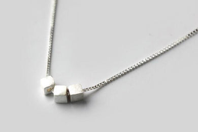 Real. 925-Sterling-Silver Square Cube Pendant Necklace Sterling Silver Geometric Fine jewelry GTLX996