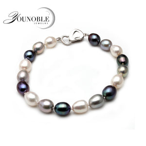 Real Beautiful pearl bracelet women,wedding cultured charm knot bracelet 925 silver jewlery girl birthd gift box