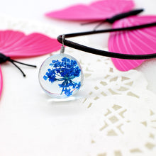 Load image into Gallery viewer, Real Dried Dandelion Pendant Necklace Glass Ball Plant flower Crystal feather Long Strip Leather rope Chain Gift Collier Femme