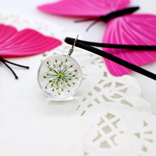 Load image into Gallery viewer, Real Dried Dandelion Pendant Necklace Glass Ball Plant flower Crystal feather Long Strip Leather rope Chain Gift Collier Femme