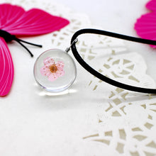 Load image into Gallery viewer, Real Dried Dandelion Pendant Necklace Glass Ball Plant flower Crystal feather Long Strip Leather rope Chain Gift Collier Femme