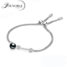 Load image into Gallery viewer, Real Pearl Bracelet 925 Sterling Silver Bracelets Chain For Women Jewelry Adjustable Girlfriend Best Birthd Gift