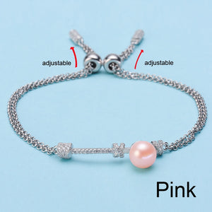 Real Pearl Bracelet 925 Sterling Silver Bracelets Chain For Women Jewelry Adjustable Girlfriend Best Birthd Gift