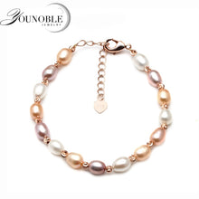 Load image into Gallery viewer, Real natural pearl bracelet for women,fashionable adjustable femme bracelet with pearl