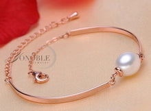 Carica l'immagine nel visualizzatore di Gallery, Real pearl bracelet for women,925 sterling silver bracelet men,wedding pearl bracelet jewelry girl birthd gift gold