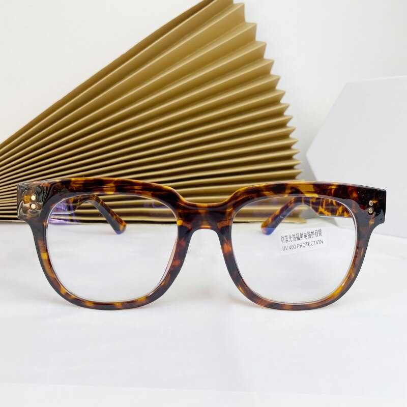 Recommend GM Large Frame Glasses, Anti-blue Light Flat Mirror, Plain Black Frame  for Men and Women with Myopia  Glasses Women