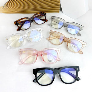 Recommend GM Large Frame Glasses, Anti-blue Light Flat Mirror, Plain Black Frame  for Men and Women with Myopia  Glasses Women
