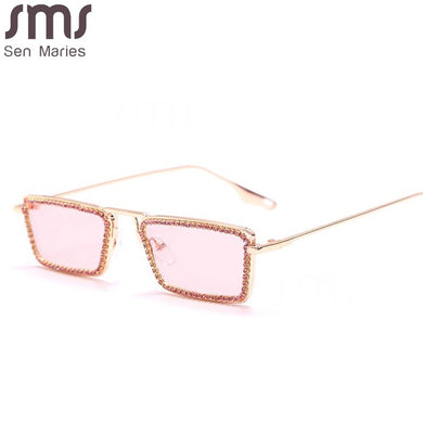 Rectangle Diamond Sunglasses Women Men Steampunk Vintage Sun Glasses  Brand Designer Eyeglasses Retro Eyewear UV400