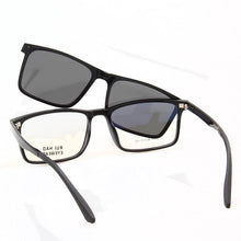 Load image into Gallery viewer, Rectangle Eyeglasses Frame And Clip on Sunglasses Polarized Optical Prescription Glasses Men Spectacles 2124