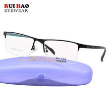 Carica l&#39;immagine nel visualizzatore di Gallery, Rectangle Eyeglasses Frame Men Women Business Optical Glasses Stainless Steel Spectacles Frame Rui Hao Eyewear  8840