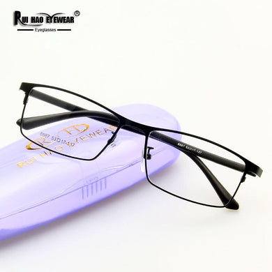 Rectangle Eyeglasses Frame Unisex Stainless Steel Glasses Frame TR90 Temple Optical Frame Rui Hao Eyewear Spectacles 8887