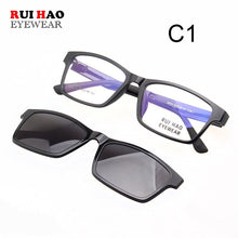 Load image into Gallery viewer, Rectangle Optical Eyeglasses Frame And Magnetic Clip on Sunglasses Spectacles Glasses Frame Prescription Glasses  2076