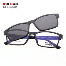 Load image into Gallery viewer, Rectangle Optical Eyeglasses Frame And Magnetic Clip on Sunglasses Spectacles Glasses Frame Prescription Glasses  2076