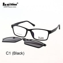 Load image into Gallery viewer, Rectangle Optical Eyeglasses Frame Rui Hao Eyewear Unisex Prescription Glasses Frames Magnetic Polarized Clip on Sunglasses 2076