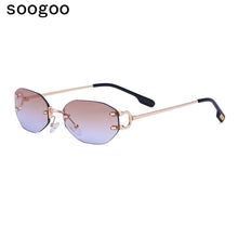 Load image into Gallery viewer, Rectangle Rimless Sunglasses For Men 2023 Retro Irregular Sun Glasses Women  Brand Designer Eyewear UV400 Lunettes