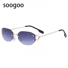Load image into Gallery viewer, Rectangle Rimless Sunglasses For Men 2023 Retro Irregular Sun Glasses Women  Brand Designer Eyewear UV400 Lunettes