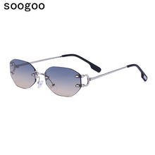 Load image into Gallery viewer, Rectangle Rimless Sunglasses For Men 2023 Retro Irregular Sun Glasses Women  Brand Designer Eyewear UV400 Lunettes