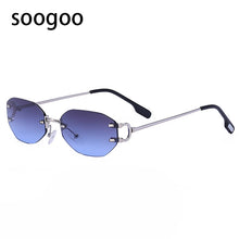 Load image into Gallery viewer, Rectangle Rimless Sunglasses For Men 2023 Retro Irregular Sun Glasses Women  Brand Designer Eyewear UV400 Lunettes